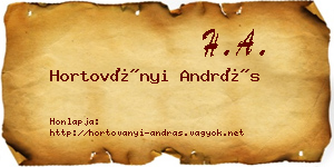 Hortoványi András névjegykártya